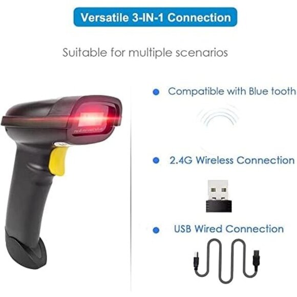 NETUM 2D Barcode Scanner, Compatible with 2.4G Wireless & Bluetooth SCANNER ONLY - Picture 4 of 4